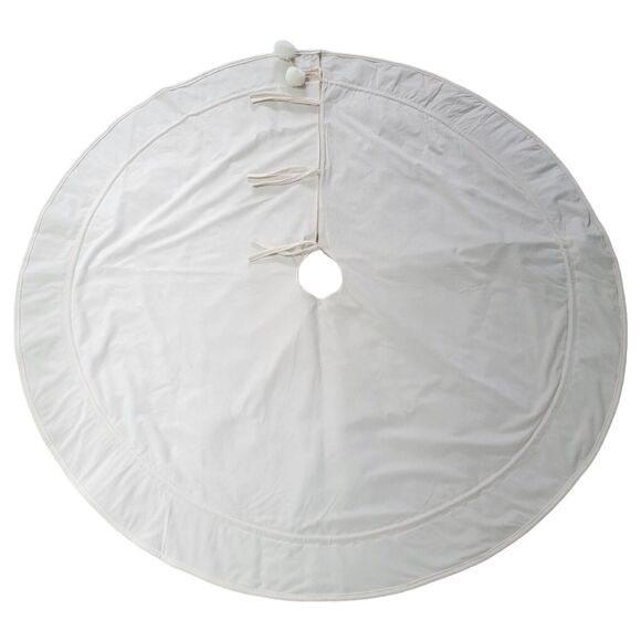 Jute Reversible Christmas Tree‎ Skirt 56.5 in Beige Cream Neutrals Burlap Prima - Picture 4 of 10